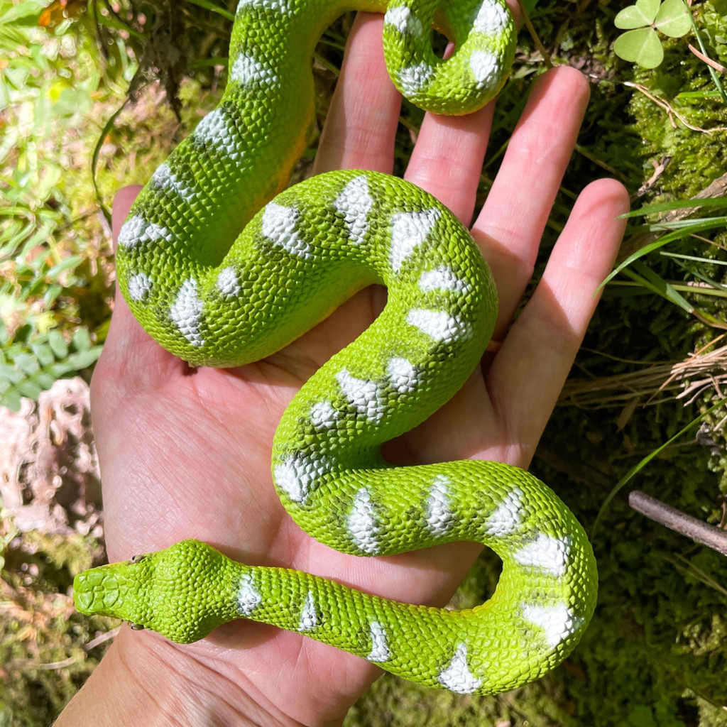 Safari Ltd Emerald Tree Boa toy figurine size in hands