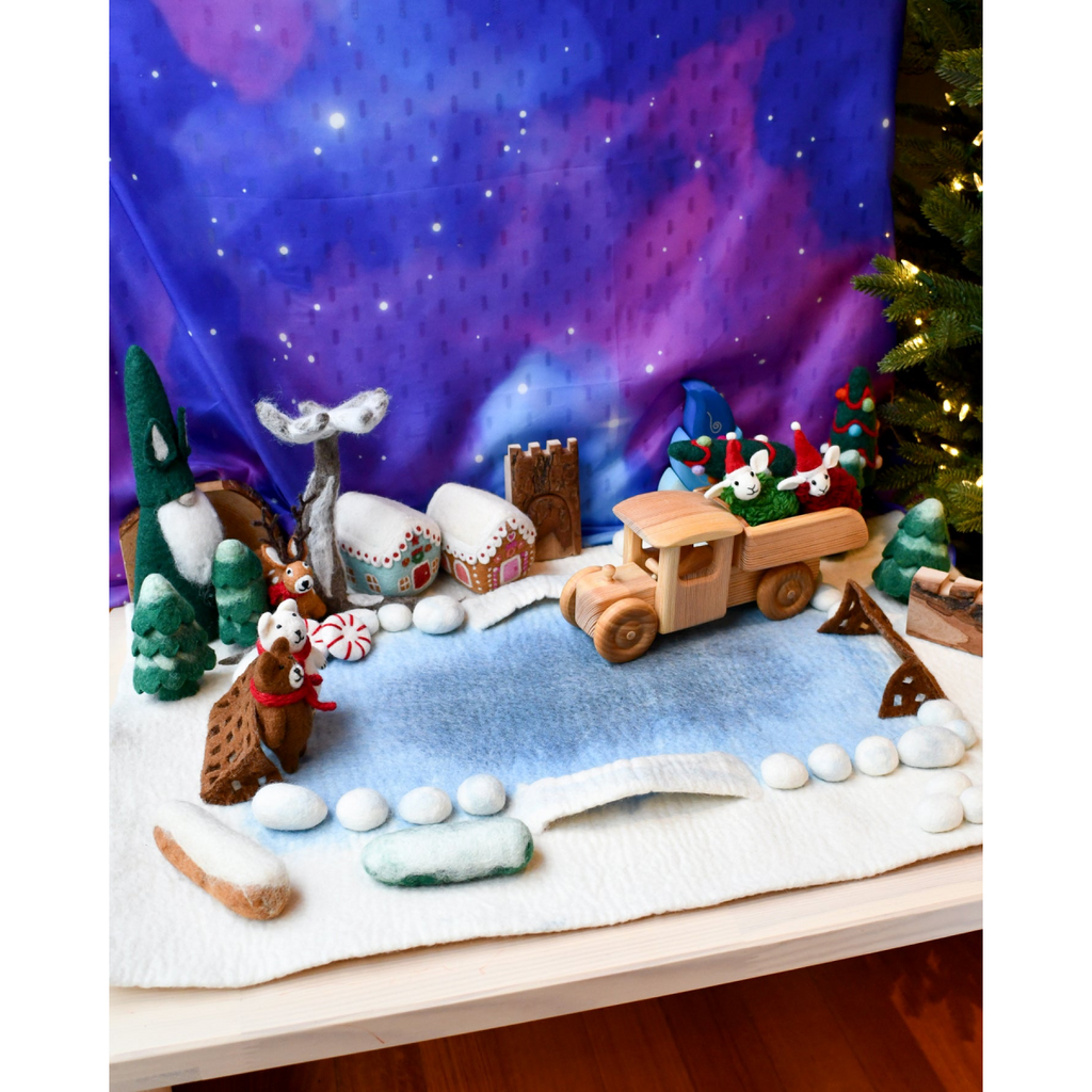 Tara Treasures Large Snow Ice Rink Playmat