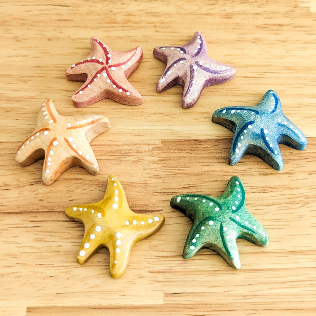 NOM Handcrafted Starfish rainbow colours