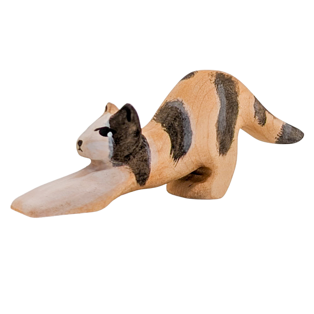 NOM Handcrafted Cat Stretching Calico