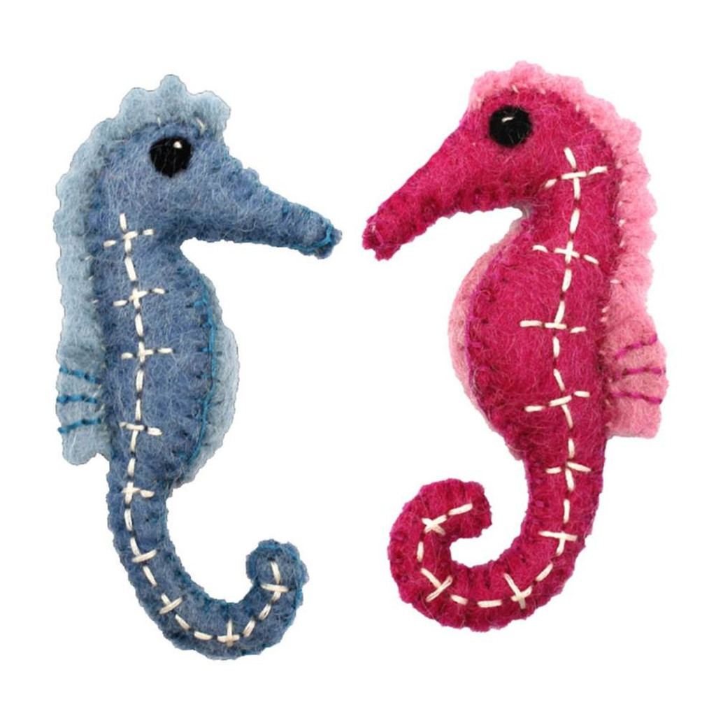 Papoose Felt Seahorse toys set of 2