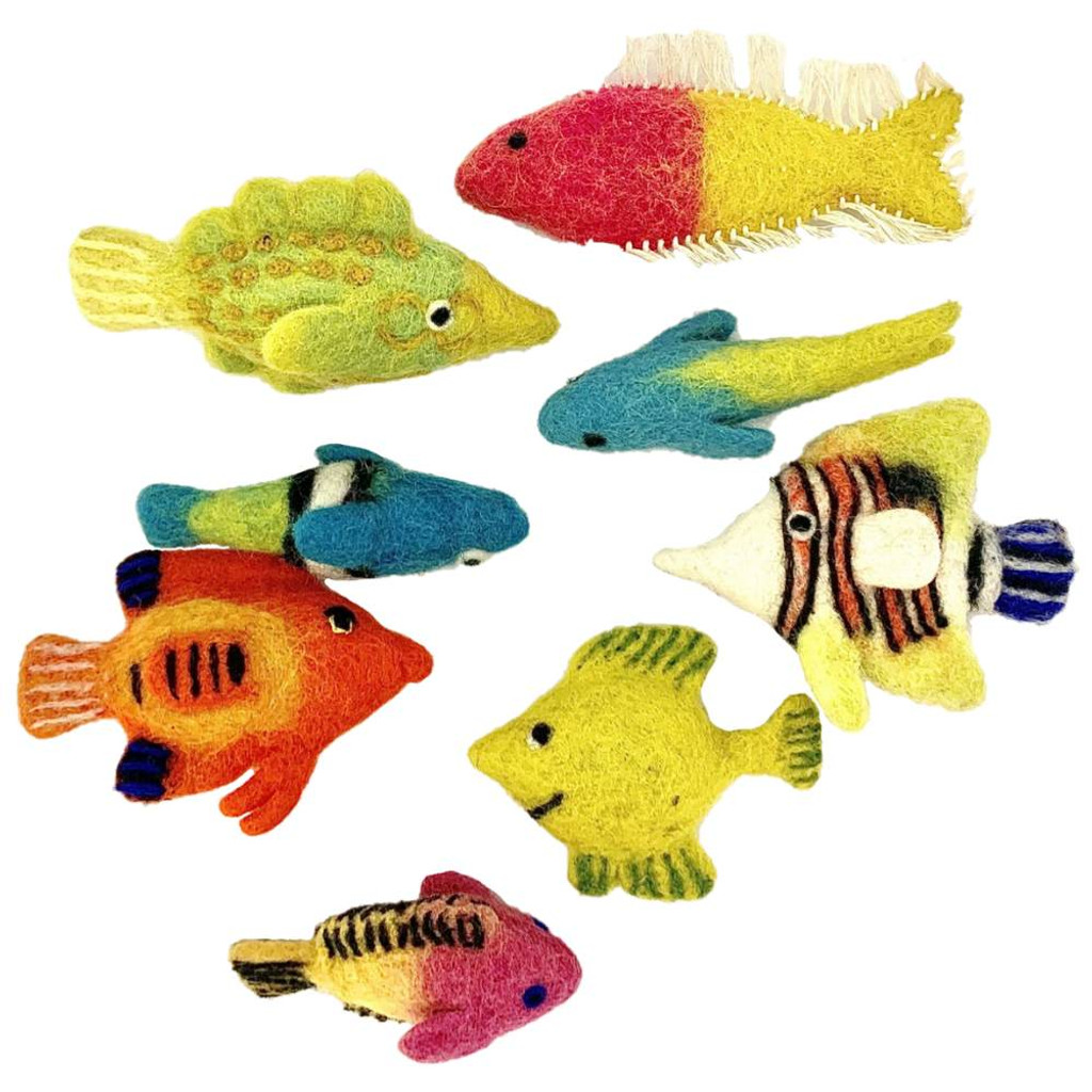 Papoose Tropical Fish toys set of 8