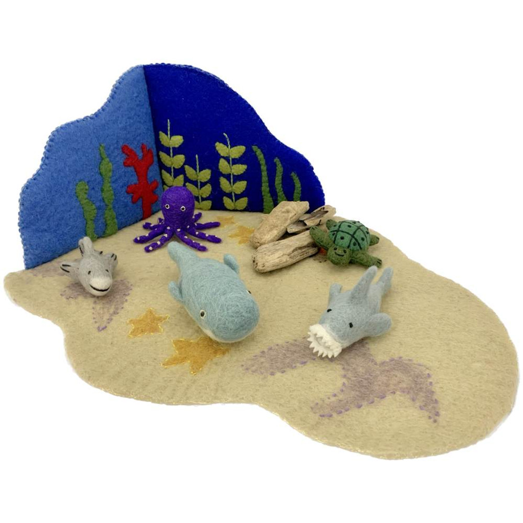 Papoose Felt Seaworld Set playmat and felt sea creature toys