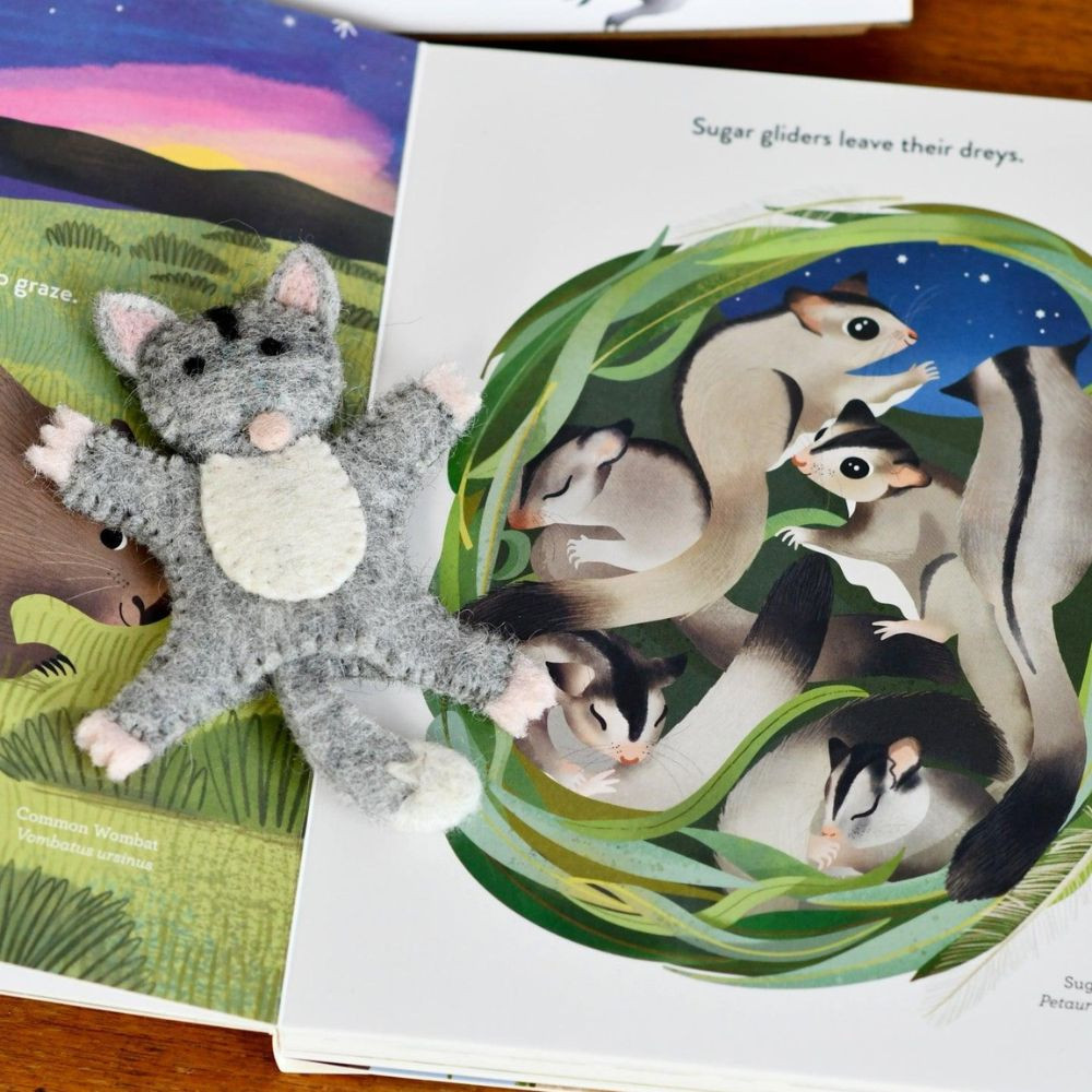 Tara Treasures Jumping Joeys Book and Finger Puppet Set