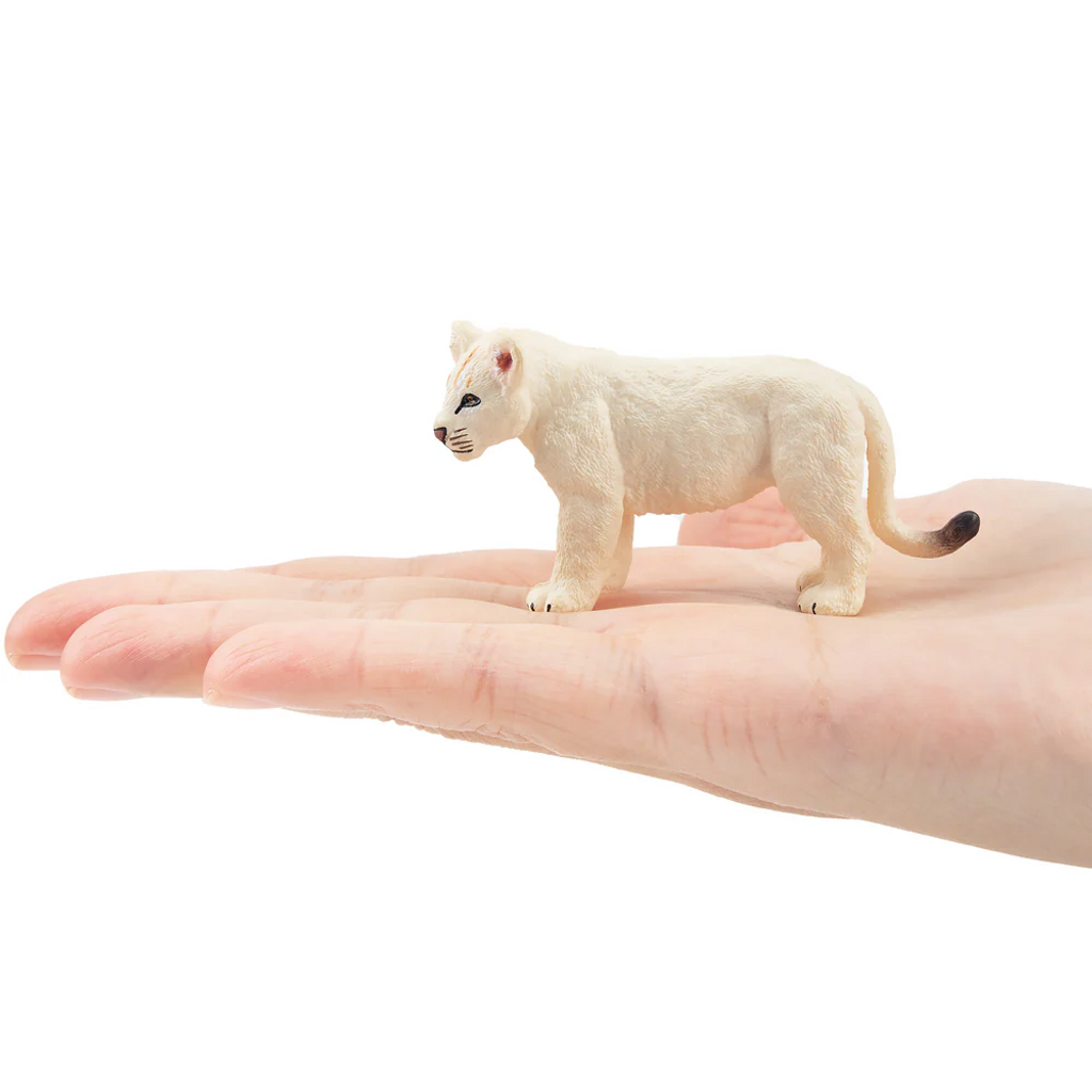 Toymany White Lion Cub Standing size in hand