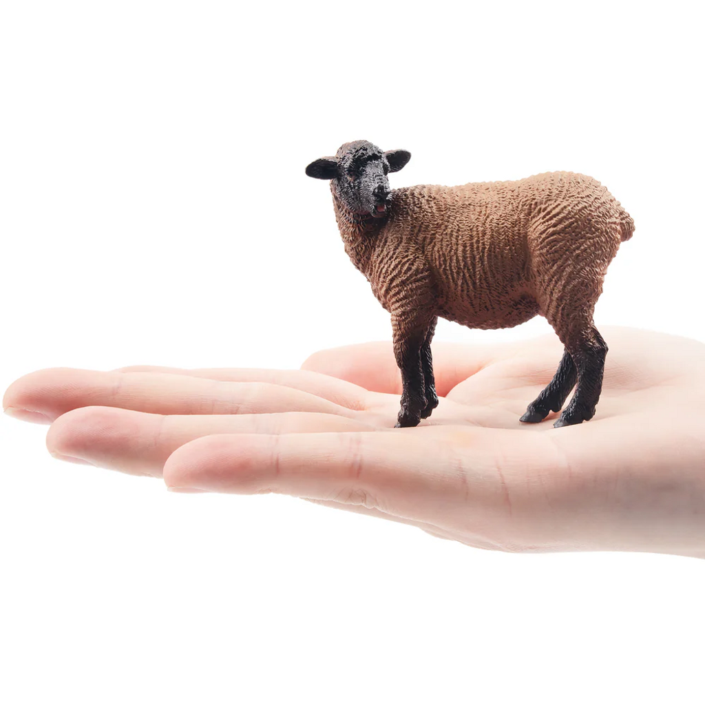 Toymany Brown Ewe Sheep toy figurine size in hand