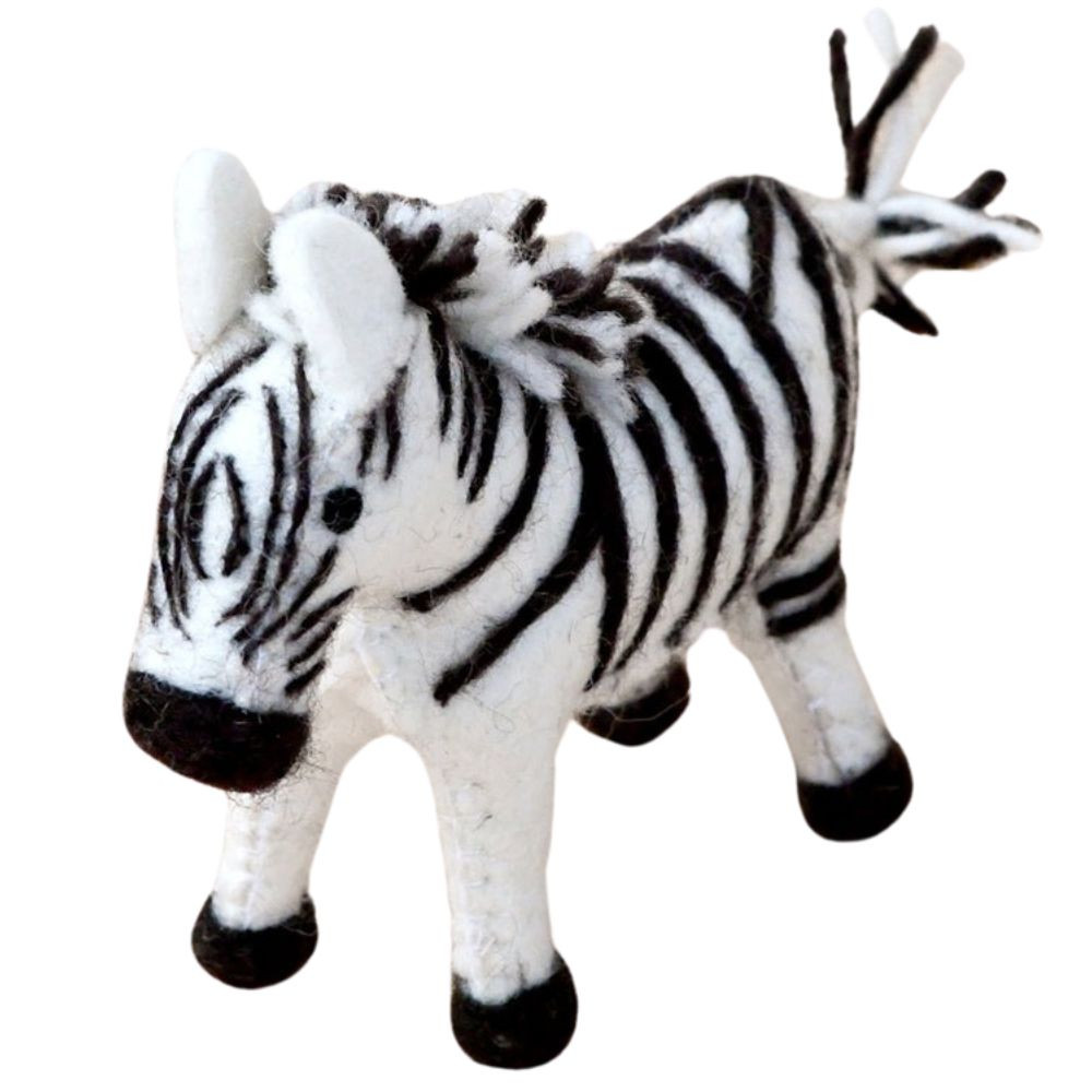 Tara Treasures Felt Zebra Soft Toy | Felt Animal Toys Australia