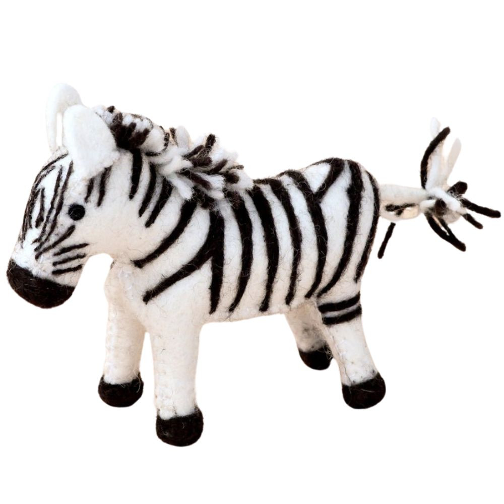 Tara Treasures Felt Zebra Soft Toy | Felt Animal Toys Australia