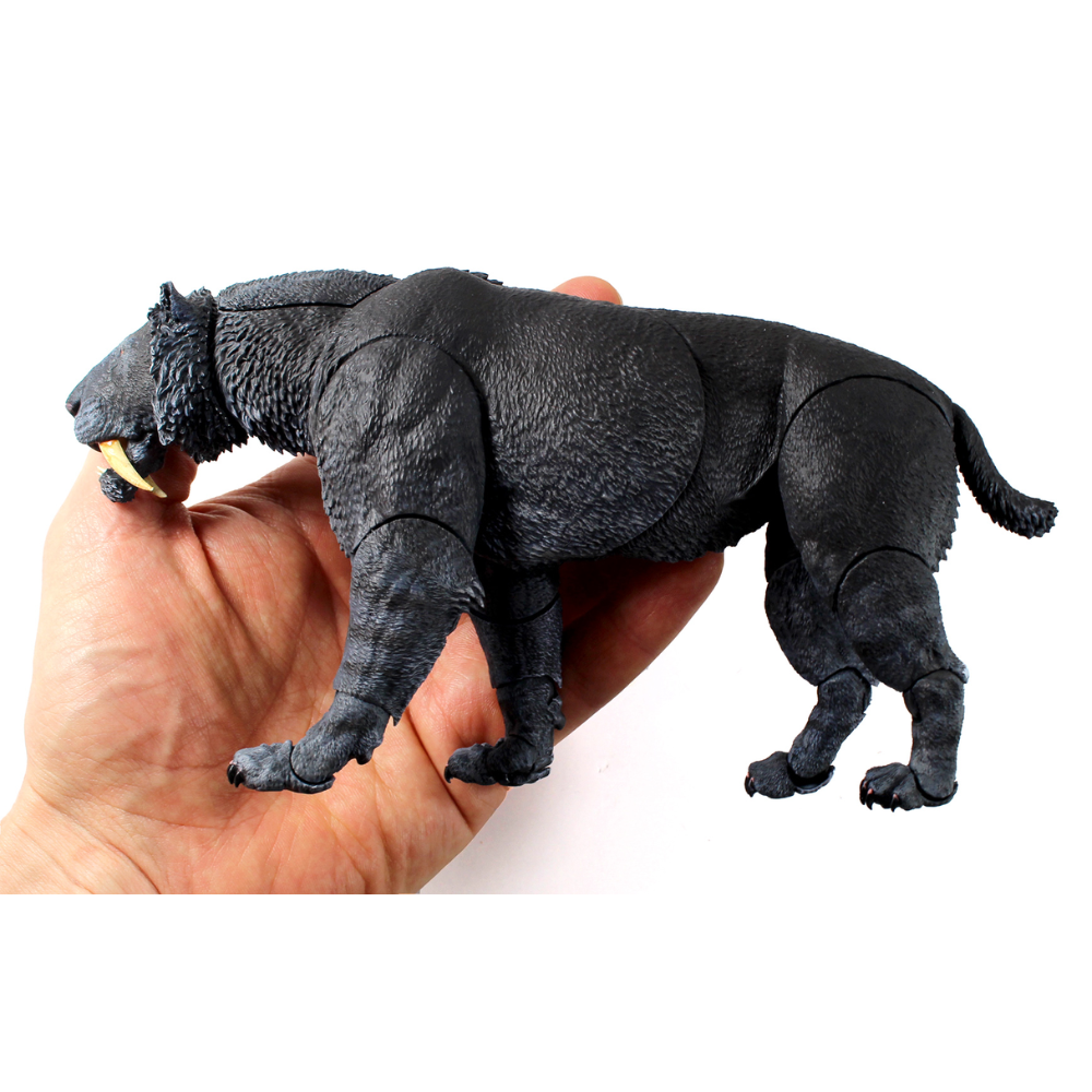 Creative Beast Studio Black Smilodon Populator 1/12 Scale size in hand