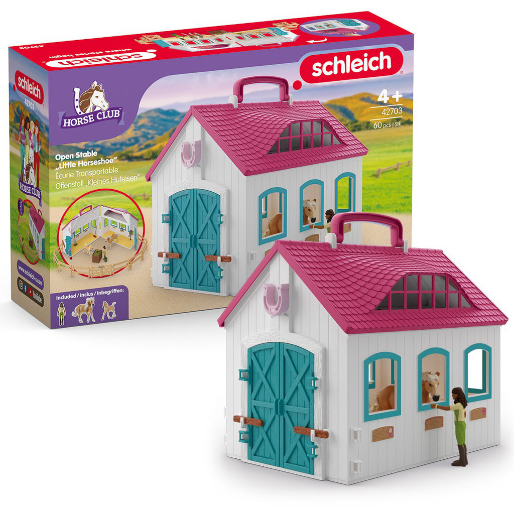 Schleich Open Stable Little Horseshoe with box giftset