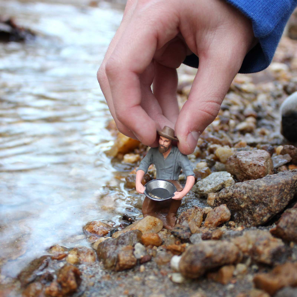 Safari Ltd Gold Rush Toob figurines size in person lifestyle