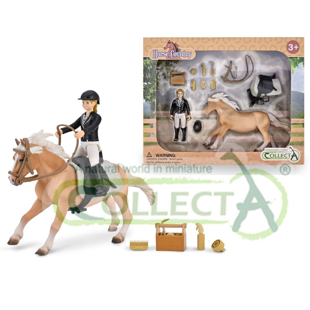 CollectA Girl Tournament Rider Leona with Horse & Grooming Accessories playset