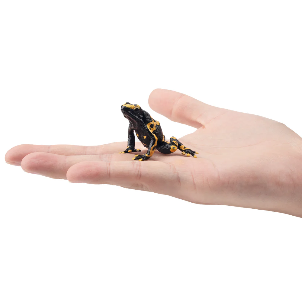 Toymany Yellow-banded Poison Dart Frog toy figurine size in hand