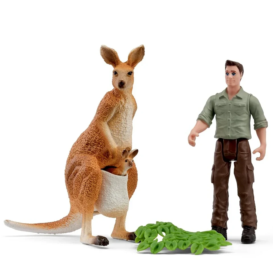 Schleich Pocket Set Kangaroo Tour With The Ranger figurines