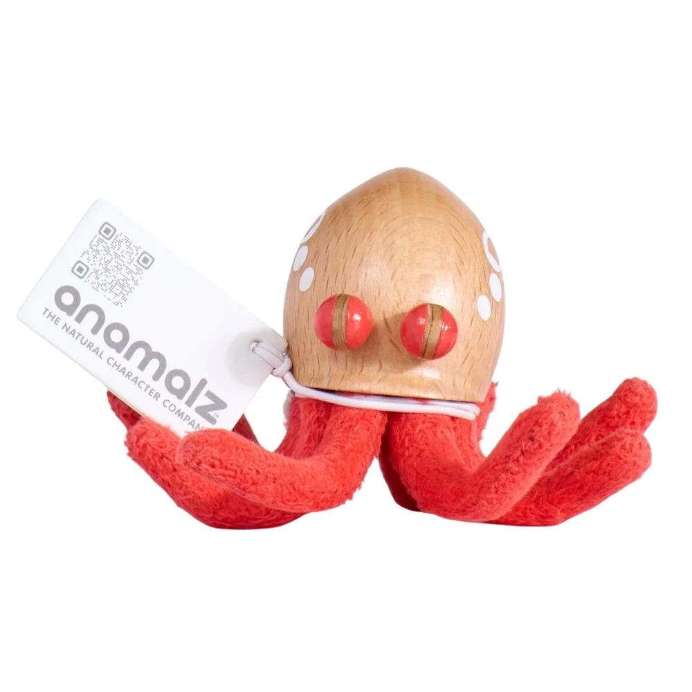Anamalz Octopus wooden toy with tag