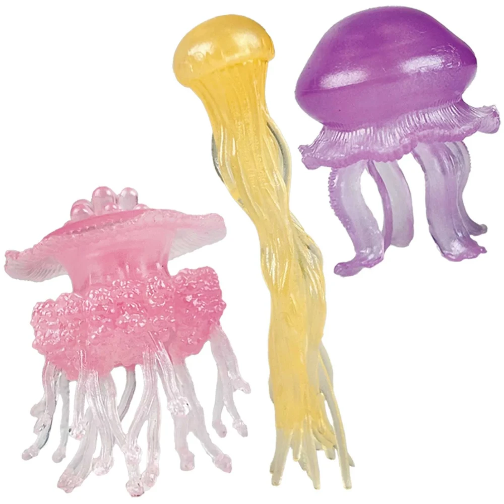 Safari Ltd Glow in the Dark Jellyfish Figurines closeup