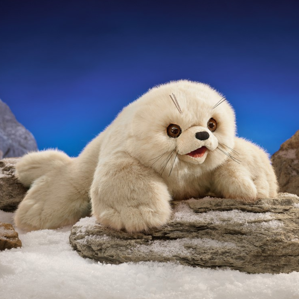 Folkmanis Harp Seal Pup Puppet lifestyle
