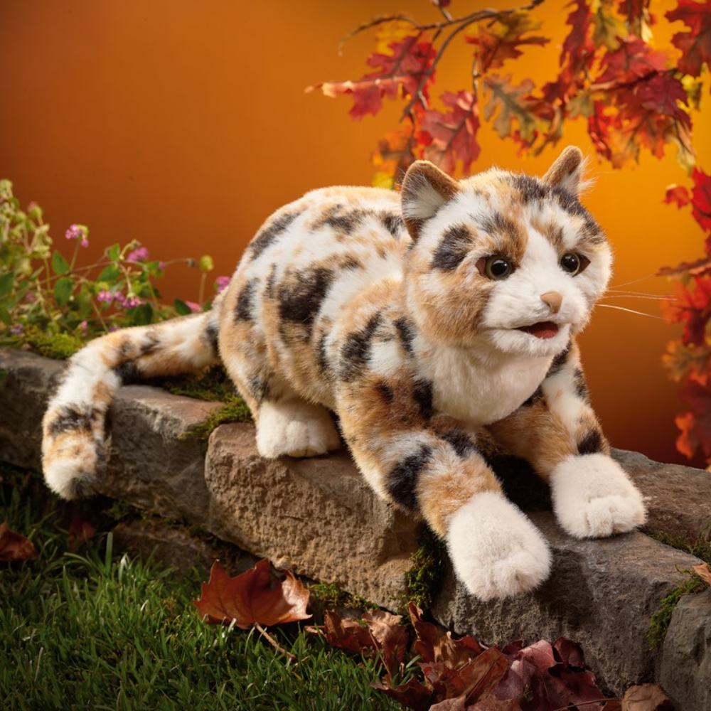 Folkmanis Calico Cat Puppet lifestyle