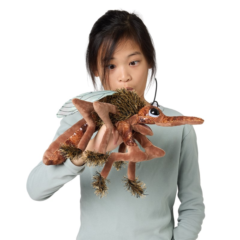 Folkmanis Mosquito Puppet with boy