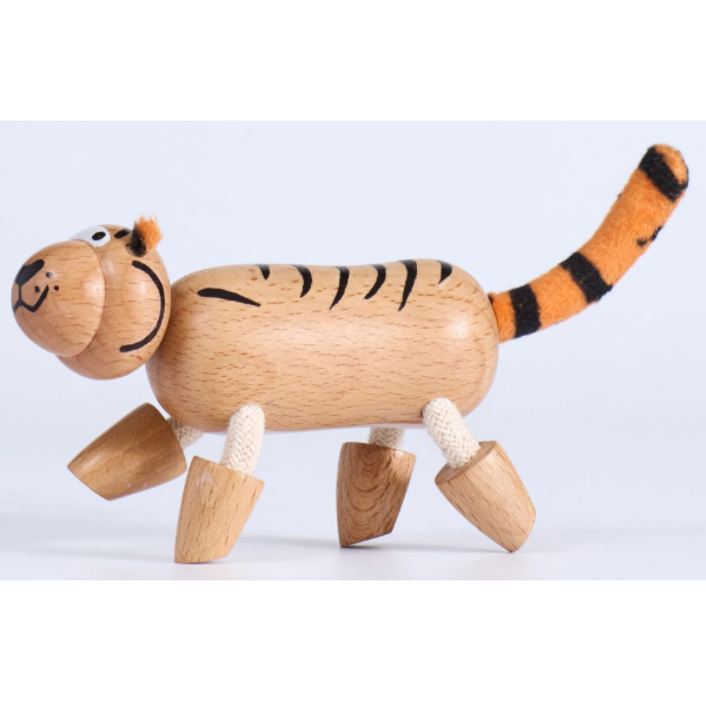 Anamalz Tiger posable wooden toy