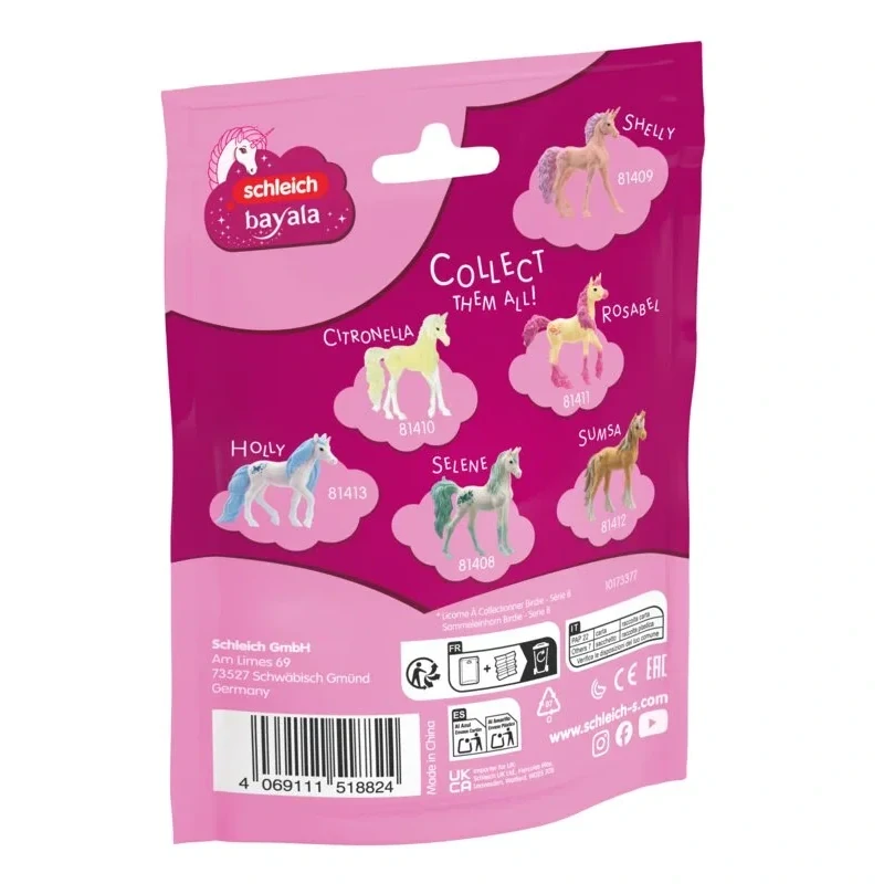 Schleich Collectible Unicorn Birdie S8 packaging back