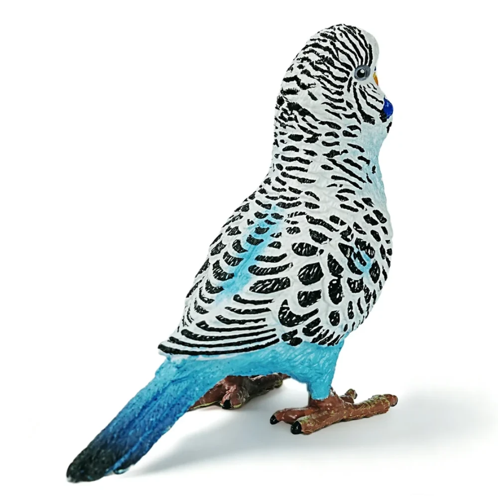 Toymany Blue Budgerigar toy figurine back view