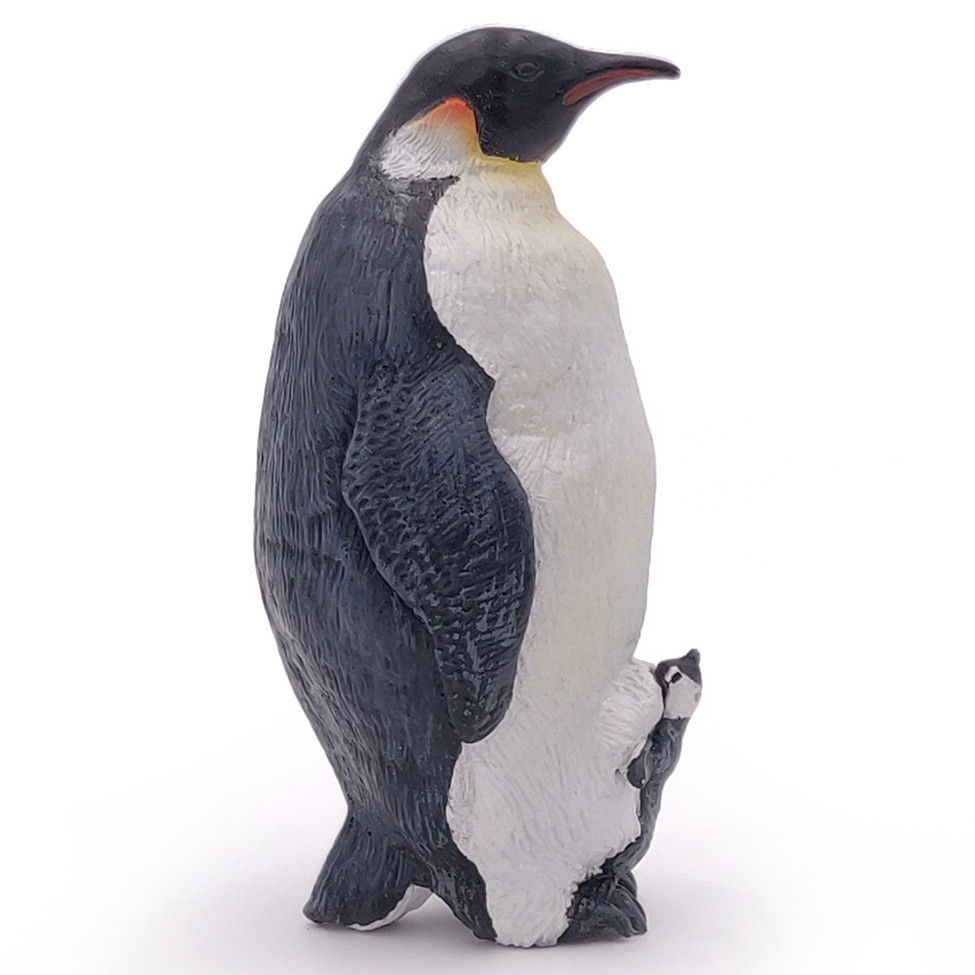 Papo Emperor Penguin with Chick toy figurine side view