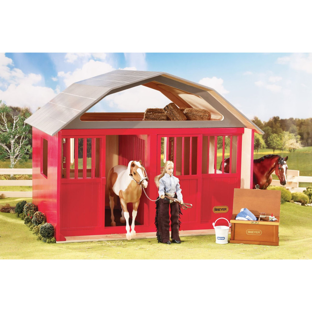 Breyer Red Two Stall Barn for Traditional Breyer Horses