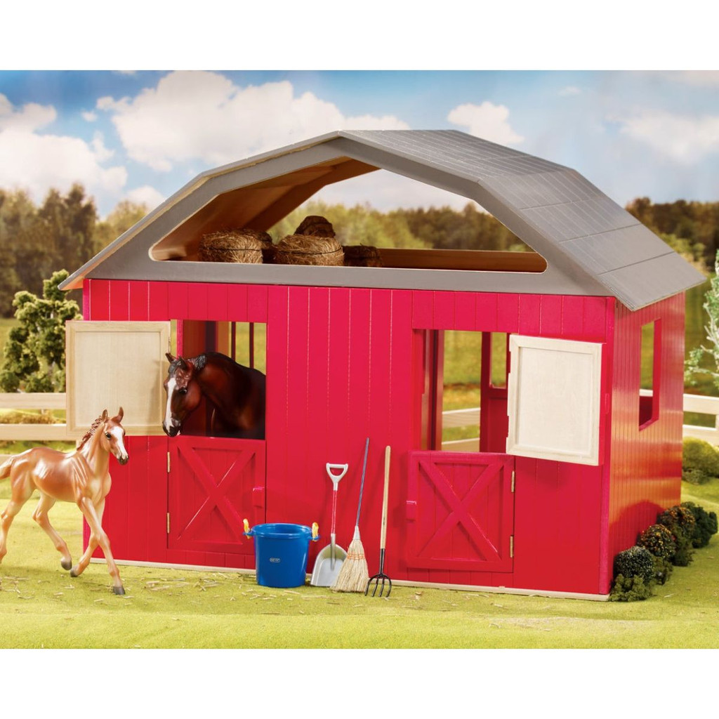 Breyer Red Two Stall Barn for Traditional Breyer Horses back