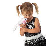 Folkmanis Axolotl Finger Puppet with girl