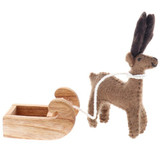 Papoose Felt Reindeer with Sleigh