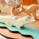 NOM Handcrafted wooden Crocodile toy MiniZoo