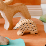 NOM Handcrafted wooden Australian animal Echidna toy MiniZoo