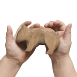 NOM Handcrafted Wombat Australian made wooden toy in hand
