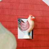 NOM Handcrafted Rooster in barn MiniZoo