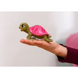 Schleich Pink Sapphire Turtle in hand size