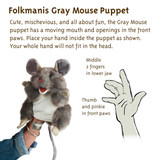 How to work the Folkmanis Grey Mouse Puppet