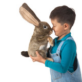 Folkmanis Jack Rabbit Puppet with boy