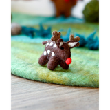 Tara Treasures Felt Small Red-Nosed Reindeer Toy Tara Treasures Felt Small Red-Nosed Reindeer Toy