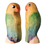 NOM Handcrafted Lovebirds wooden toy birds separated