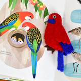 Rosella Felt Finger Puppet with Busy Beaks book by Sarah Allen