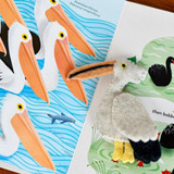 Pelican Felt Finger Puppet with Busy Beaks book by Sarah Allen