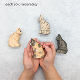 NOM Handcrafted wooden sitting cat toys