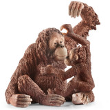 Schleich Orangutan mother with young