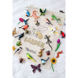 MiniZoo Garden Drawstring Bag with figurines