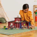 Schleich Red Barn with Animals and Accessories in play