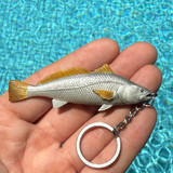 Mini Fish Mulloway Keyring size in hand