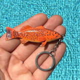 Mini Fish Coral Trout Keyring size in hand