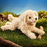 Folkmanis White Poodle Puppy Puppet lifestyle