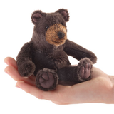 Folkmanis Mini Bear Sitting Finger Puppet with hand